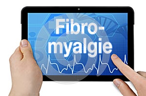Tablet computer with the german word for fibromyalgia - Fibromyalgie photo