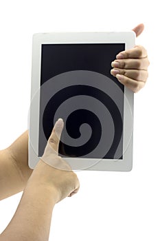 Tablet computer isolated in a hand 1