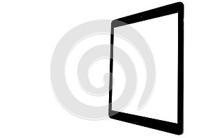 Tablet computer PC with blank screen mock up isolated on white background. Tablet isolated screen. PC computer white screen with c photo