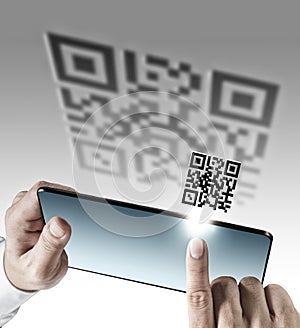 Tablet computer with Qr code scan