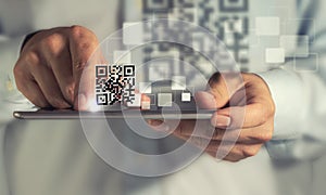 Tablet computer Qr code scan