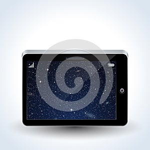 Tablet computer realistic vector icon