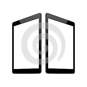 Tablet computer screen mock up with perspective view