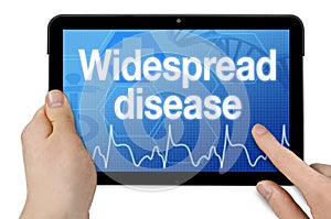 Tablet computer with touchscreen and widespread disease