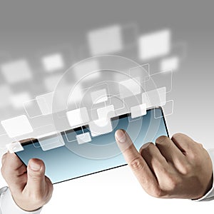 Tablet computer and virtual icons