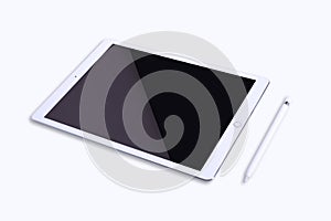 Tablet computer on white