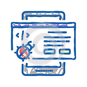 tablet debug icon doodle illustration
