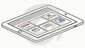 Tablet Device with Icons Icon, vector design Generative AI