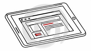 Tablet device illustration, digital technology and mobile interface vector design Generative AI