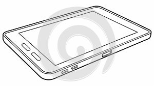 Tablet Device Vector Outline, Modern Technology Icon, vector design Generative AI