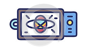 Tablet Displaying Abstract Data and Analysis. Digital Information Interface, vector design Generative AI