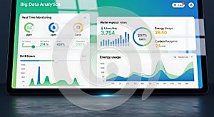 Tablet Displaying Big Data Analytics Dashboard