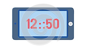 Tablet Displaying Digital Clock Time, vector design Generative AI