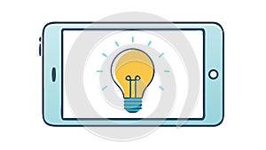 Tablet Displaying Innovation Idea Icon Vector, vector design Generative AI