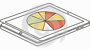 Tablet Displaying Pie Chart, Data Analysis and Business, vector design Generative AI