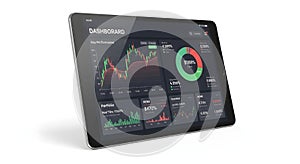 Financial Dashboard on Tablet