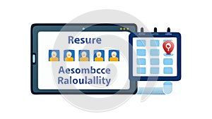 Tablet with Document Management System, vector design Generative AI