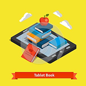 Tablet e-reader book reading and modern technology