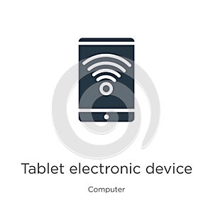 Tablet electronic device icon vector. Trendy flat tablet electronic device icon from computer collection isolated on white
