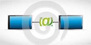 Tablet email communication illustration design