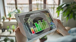 The tablet with energy analysis.AI generated image