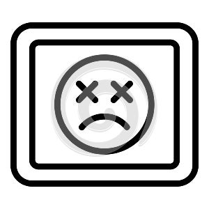 Tablet error icon outline vector. Lost internet