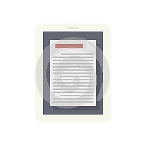 Tablet estimator icon flat isolated vector