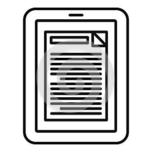 Tablet estimator icon, outline style