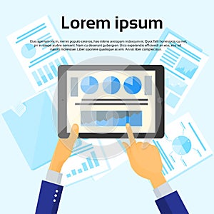 Tablet Finance Chart Hand Touch Screen Finger