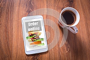 Tablet with food order