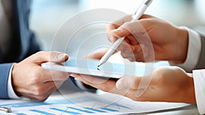 The tablet and hands..AI generated image