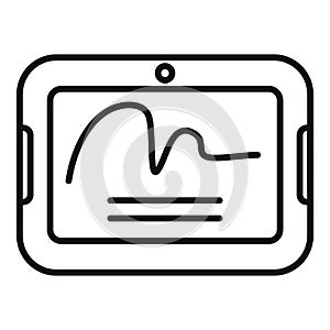 Tablet handwriting icon outline vector. Approve biometric