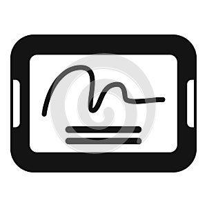 Tablet handwriting icon simple vector. Approve biometric