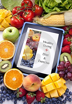 Tablet Healthy Diet Fruit Food App