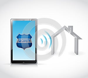 Tablet home security software illustration design