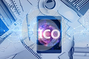 Tablet with ICO hologram photo