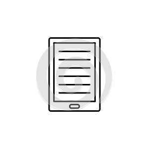 the tablet icon. Element of education for mobile concept and web apps icon. Thin line icon for website design and development, app