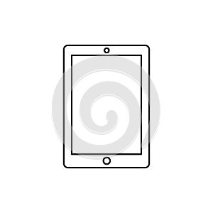 Tablet line icon. Vector illustration. Empty screen computer monitor in flat style