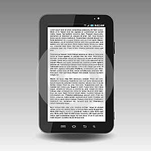 Tablet with lipsum text