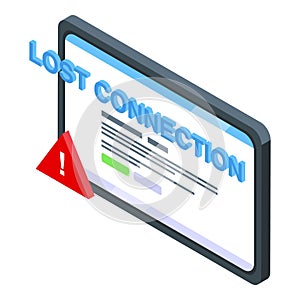 Tablet lost connection icon isometric vector. Internet error