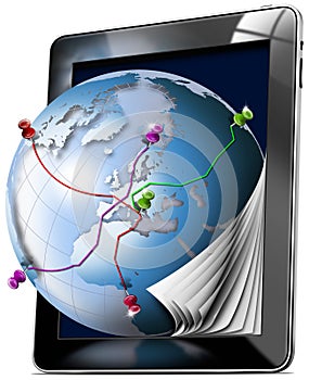 Tablet Map - Gps Navigation Concept