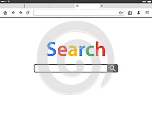 Tablet mobile browser window vector illustration.