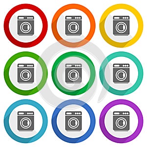 Tablet, mobile, phone, smartphone vector icons, set of colorful flat design buttons for webdesign and mobile applications