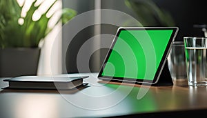 Tablet Mockup on Desk in Office