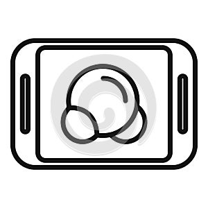 Tablet molecule icon outline vector. Lab research