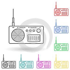 The tablet multi color style icon. Simple thin line, outline vector of media icons for ui and ux, website or mobile