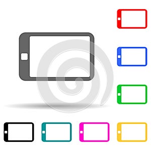 the tablet multi color style icon. Simple thin line, outline vector of web icons for ui and ux, website or mobile application