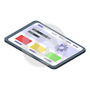 Tablet new design icon isometric vector. Seo web code