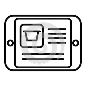 Tablet online shop icon outline vector. Buy store