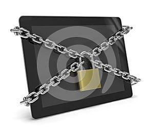 Tablet PC with chains and lock